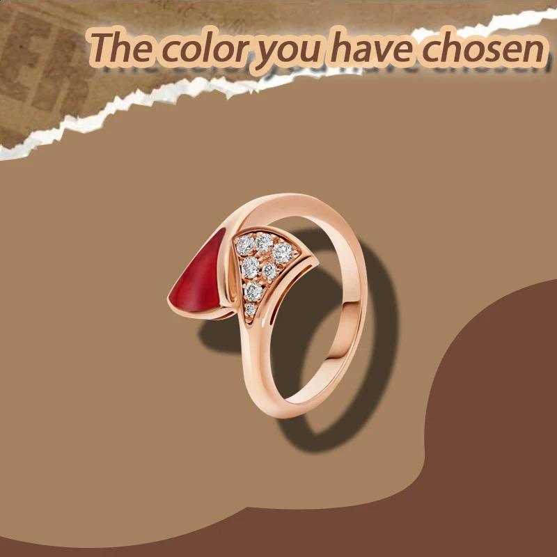 Enamel inlaid diamond pure silver S925 ring with high-end and atmospheric n BV series ring holiday gift 250425