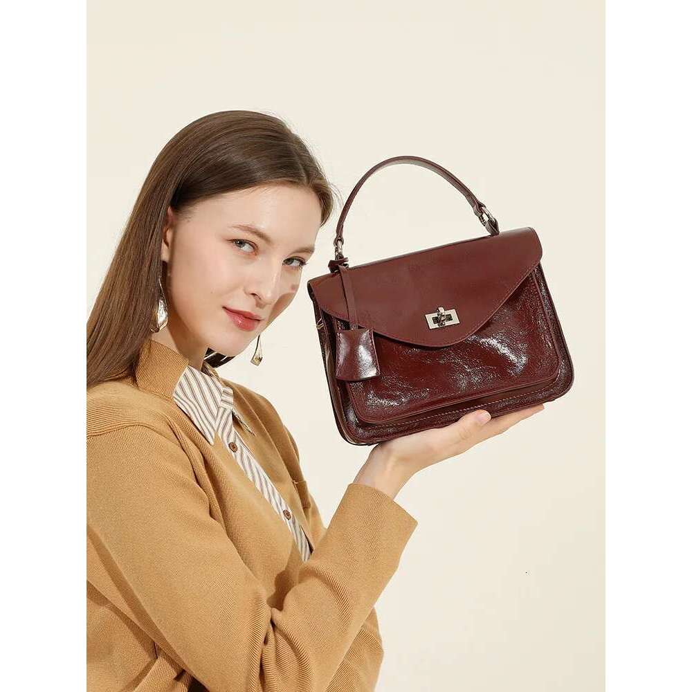 Designer Bag Genuine Leather Woman Small Square Shoulder Handbags Ladies Crossbody Bags Designer Minimalism Cowhide Bag