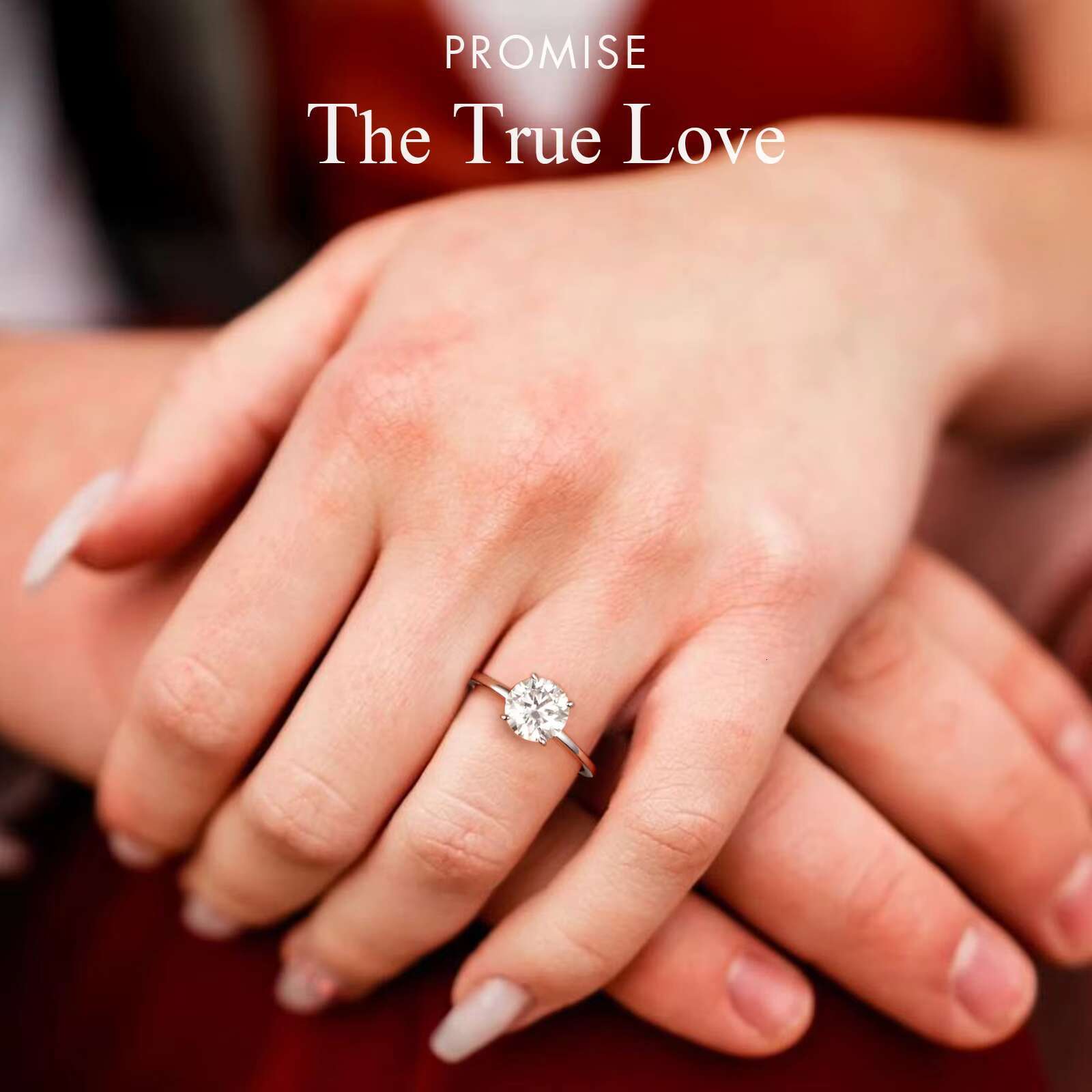 1ct Moissanite Diamond Round 925 Sterling Silver White Gold Plated VVS Gra Mossanite Solitaire Women Wedding Engagement Rings