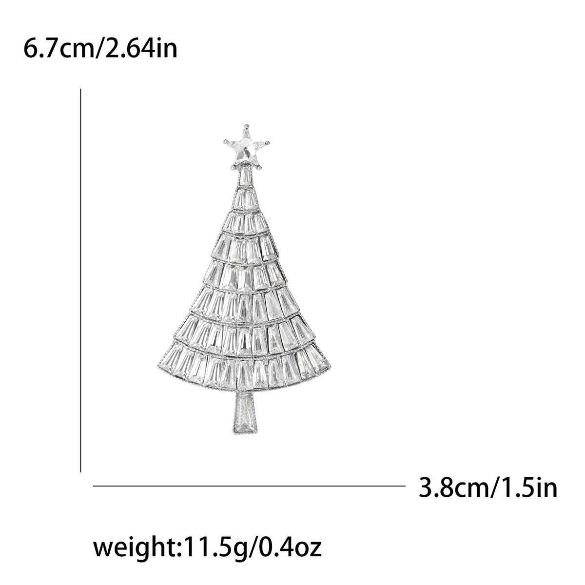 Christmas Rhinestone Christmas Tree Brooch for Women Unisex Glass Plant Pins Event Party Decoration Clothes Accessories J251125