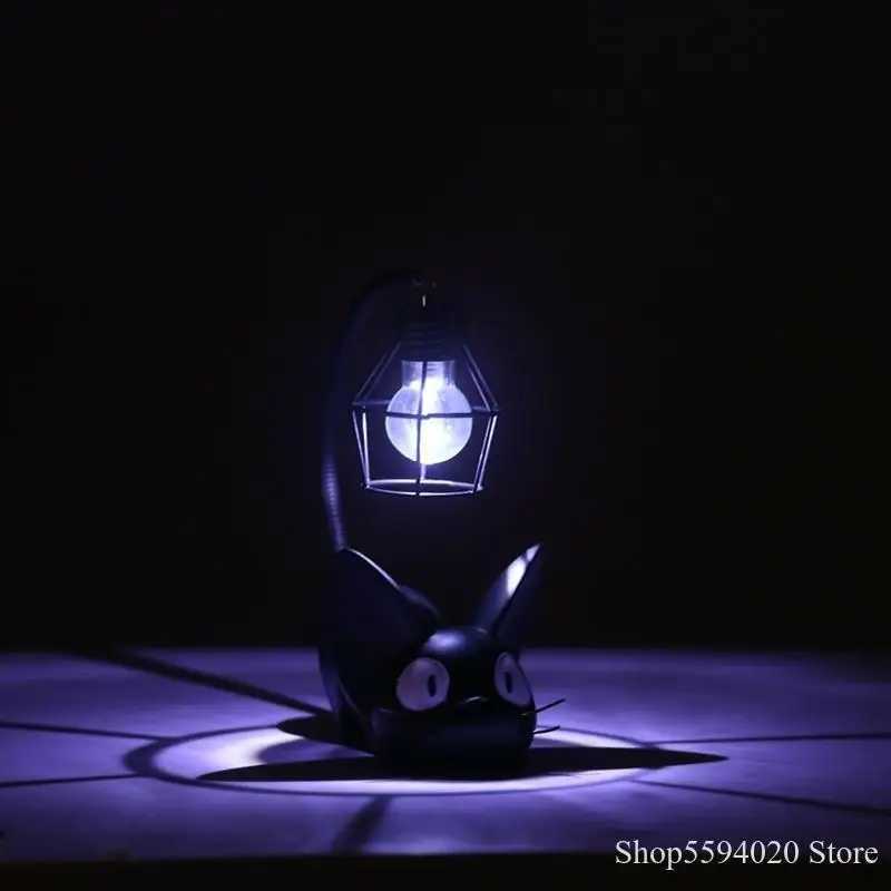 Miniature Cat LED Night Lamp Creative Resin Cat Animal Night Lamp Kitty Table Lamp Childrens Cartoon Room Lamp Decro HomeM251125