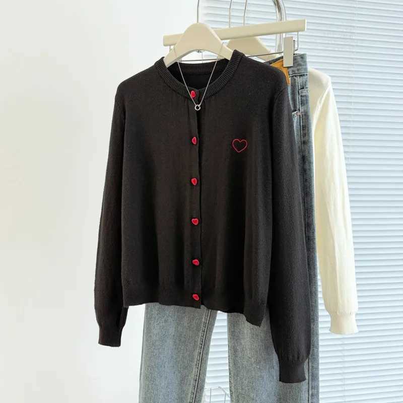 Knitted Sweater Women Cardigans New Long Sleeve O-Neck Black Knit Sweater Cardigan Women Tops Knitwears Sueters De Mujer Q927T251125