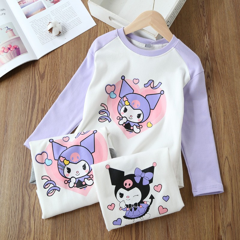 DISNEY Baby designer clothes Girls' clothes baby girl cartoon print T-shirt long sleeves children's round neck top.