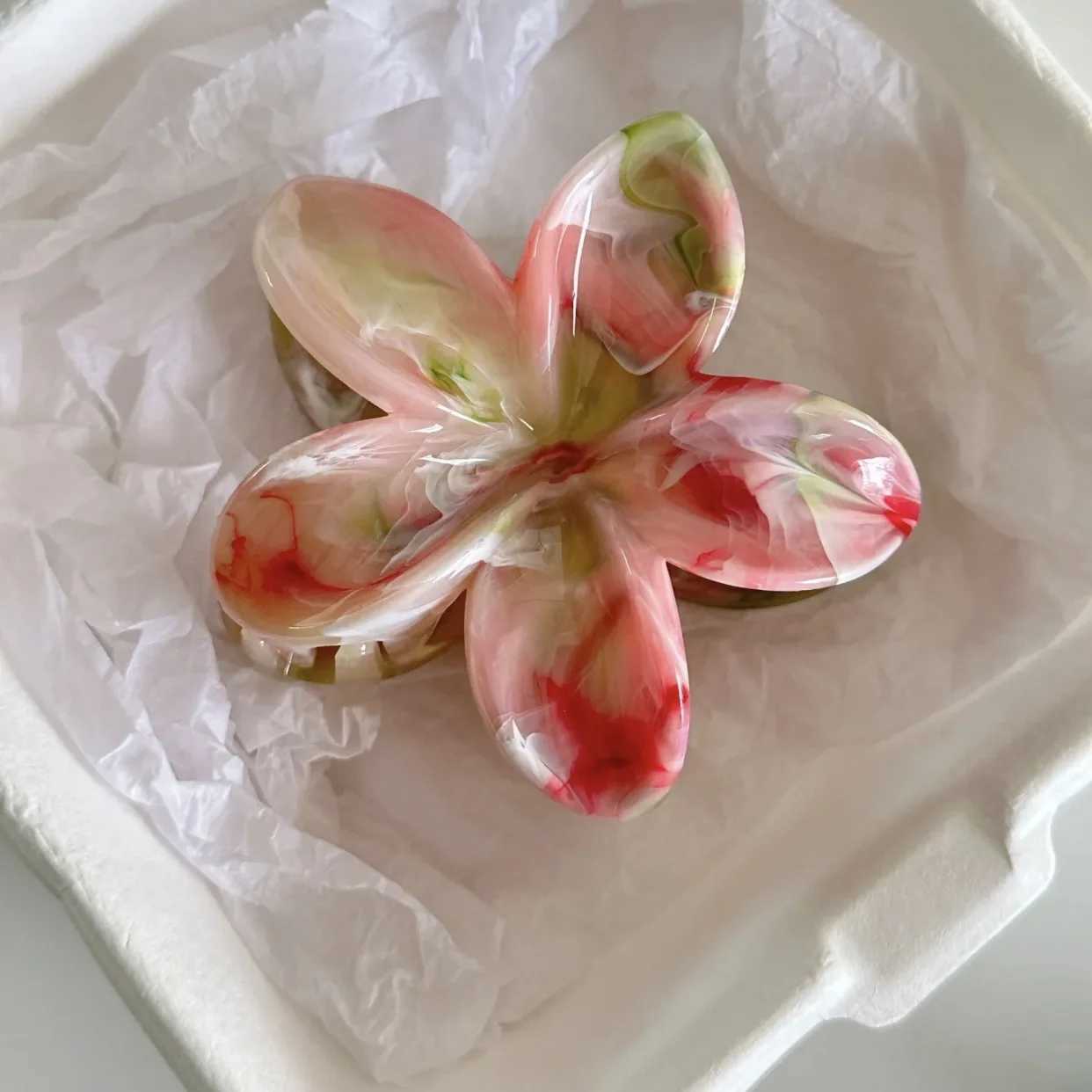 2PCS Korean flower bow hair clip womens non slip hair clip ponytail headband accessories giftT250425