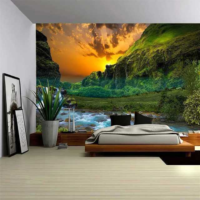 Tapestry Wall Hanging Beautiful Beach Landscape Decor Art Bedroom Window BackgroundM251125