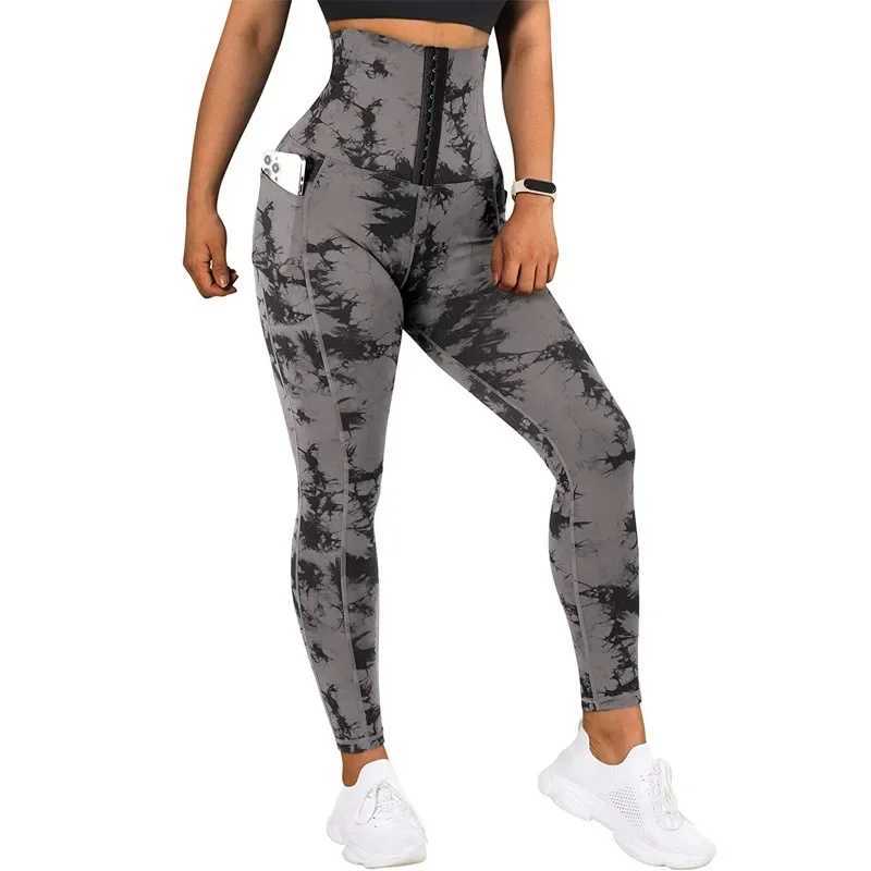 Womens Long Leg Fitness Yoga Pants Tight Fitness Running Network Patch Work Yoga Elastic Sports Tie Dyeing Pants LacotrivasC250425