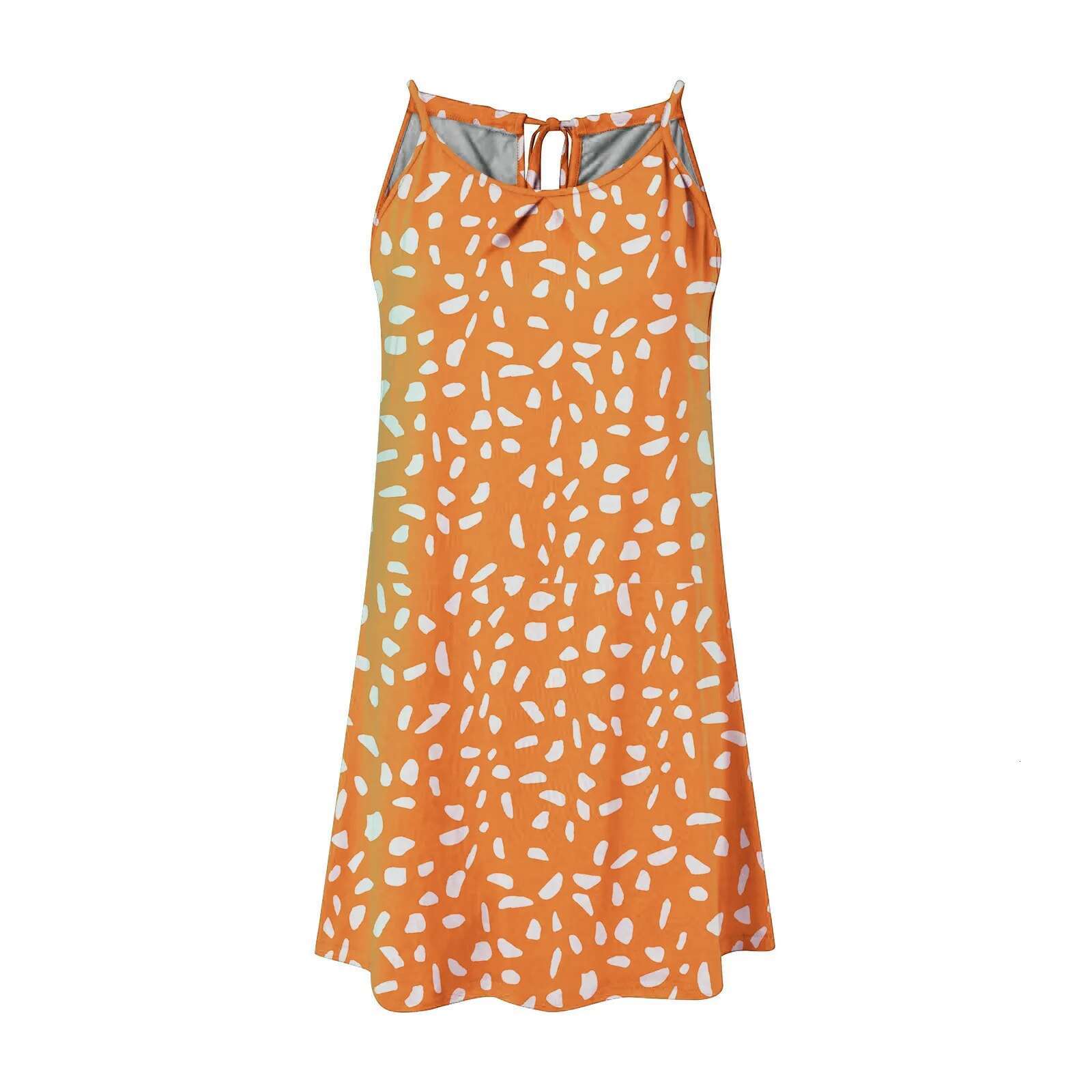 2025 New U-neck Sleeveless Large Swing ral Suspender Dress Women's Pullover High Waisted Loose Skirt Vestidos Slip Dresses