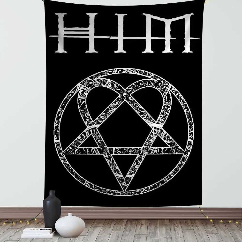 Rock H-HIM Band Chart Tapestry Bohemian Wall Tapestries Mandala Wall Art DecorM251125
