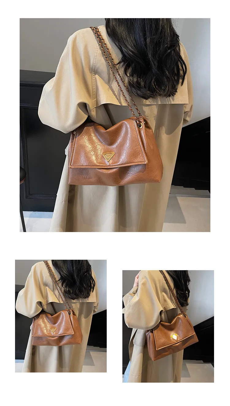 Designer Bags: Women's Solid Color Tote, Vintage Shoulder Bags, Lightweight For Daily Use - Available In White And Brown New Free Delivery Design