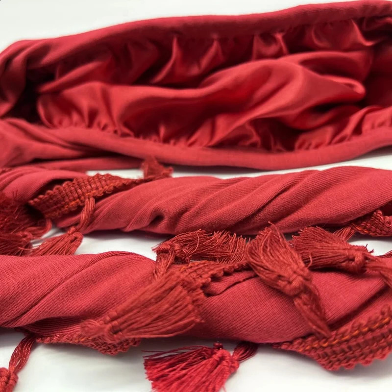 6A Turban Mens Silk Satin lined Hat Twisted Head Packaging Elastic Pre tied Beniee 250423