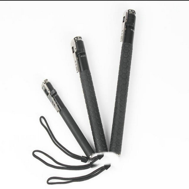 New model aluminum three-section telescopic outdoor hiking stick with external lock and straight handle for mountain climbing walking stick -180