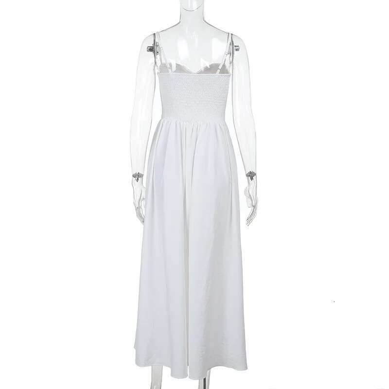 Dongdumaoyi Townlike Elegant Midi Long A Line Dress Women Spaghetti Strap Spring Summer Strapless Nightclub Sexy Party Dresses