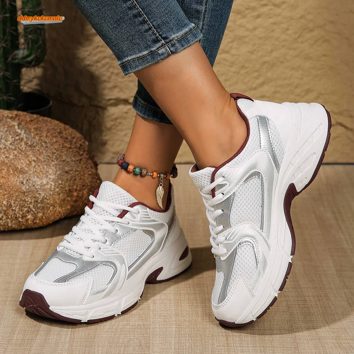 Breathable Sneakers Sport Running Flats Platform Zapatos Para Mujer Autumn New Hiking Comfort Walking Lace Up Women Shoes ddmykukumalu