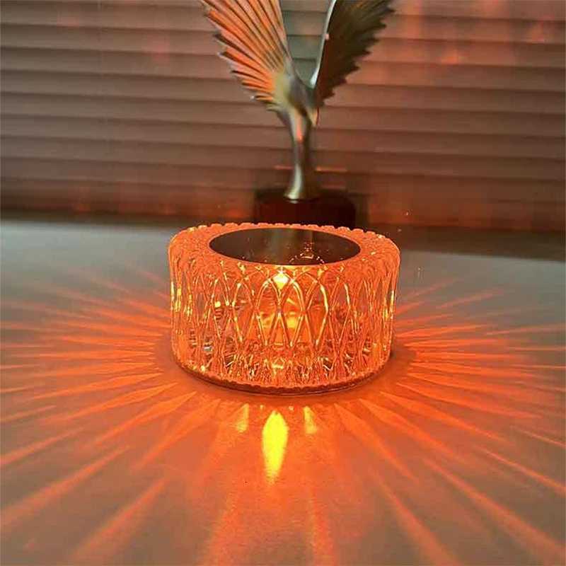 Creatively LED Crystal Table Lamp RGB USB Light Touch Projection For Home Bedroom Atmosphere Light Decoration LED Night LightM251125