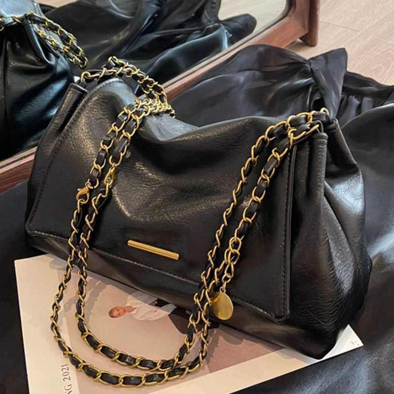 Retro trend large capacity handbag womens handbag new fashion simple chain shoulder diagonal bag W250425