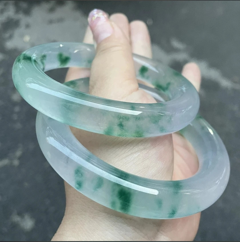 Ice type medium width round quartzite women jade bracelet jade bangle high quality jade bracelet bangle bangles for women green 250424