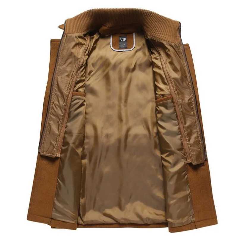 Mens Double Collar Wool Coat Fashion Handsome Autumn Winter Business Style High Quality Middle-aged Mens Fashion Woolen CoatT251125