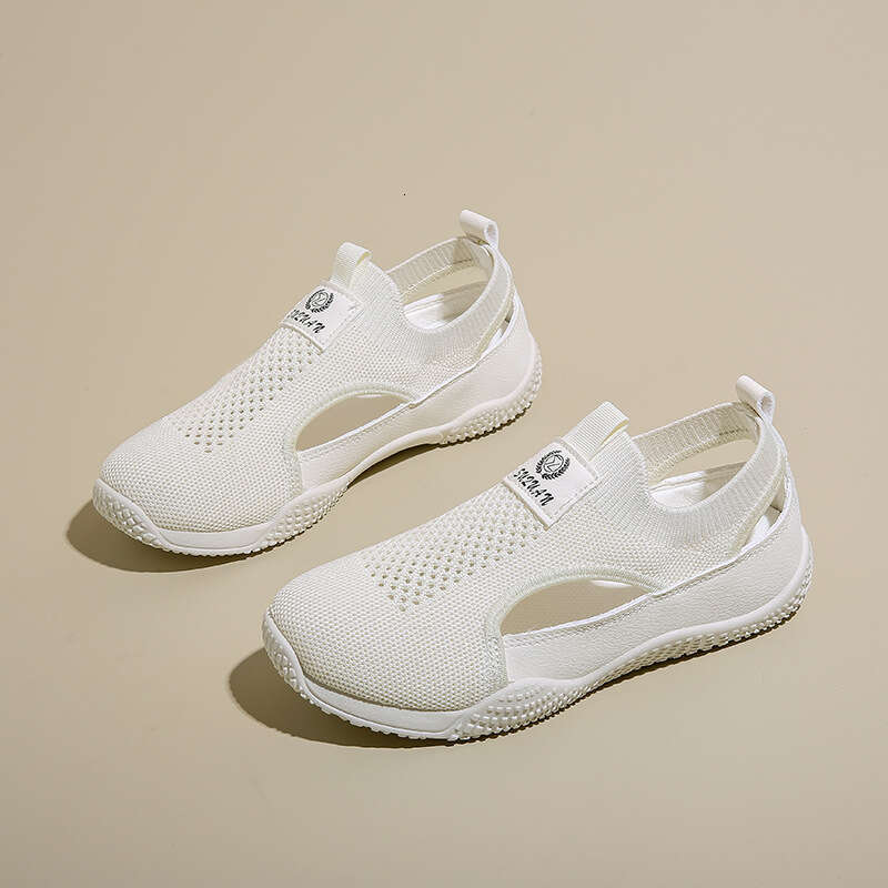 2024 Little White Summer New Korean Edition Ins Female Student Casual Hollow out Versatile Flyknit Women's Shoes K1506