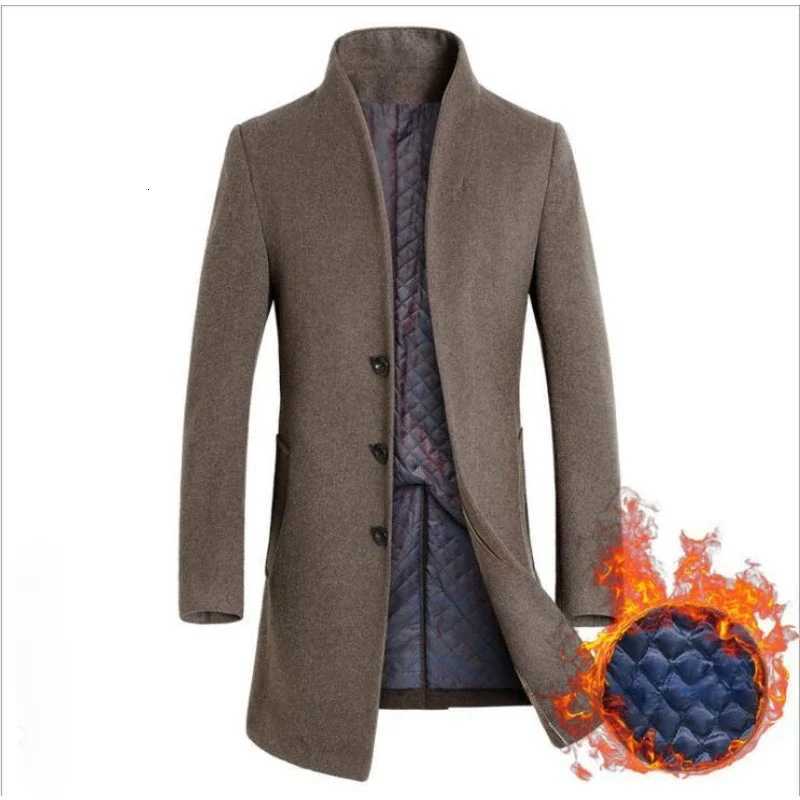 New Autumn Winter Men Business Casual Cashmere Trench Coats British Style Overcoats Man Warm Woolen Blends Quality Long JacketsT251125