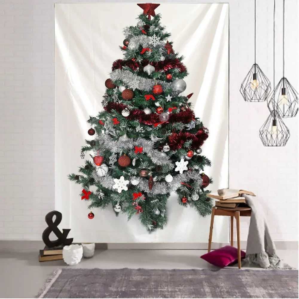 New Year Christmas Tree Tapestries Wall Art Decoration Cool Birthday Party Bedroom Hanging Wall Living Room Office Home DecorM251125