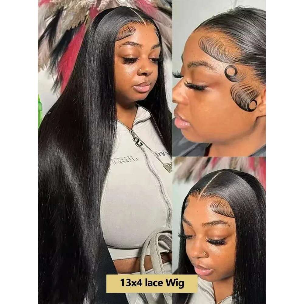 250 300 High Density 13X6 HD Transparent Frontal Wig 30 40 Inch Bone Straight 13X4 Lace Front Human Hair Wigs For Women