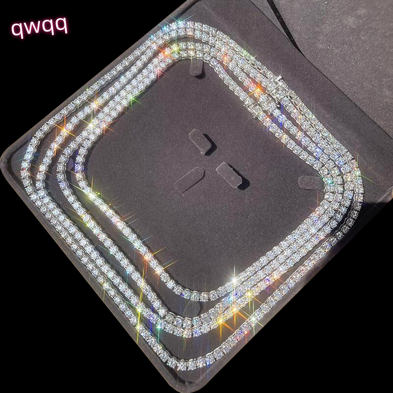 Cheapest Price Hip Hop 925 Sterling Silver 2mm 3mm 4mm 5mm 6.5mm VVS Moissanites Diamond Necklace Moissanite Tennis Chain