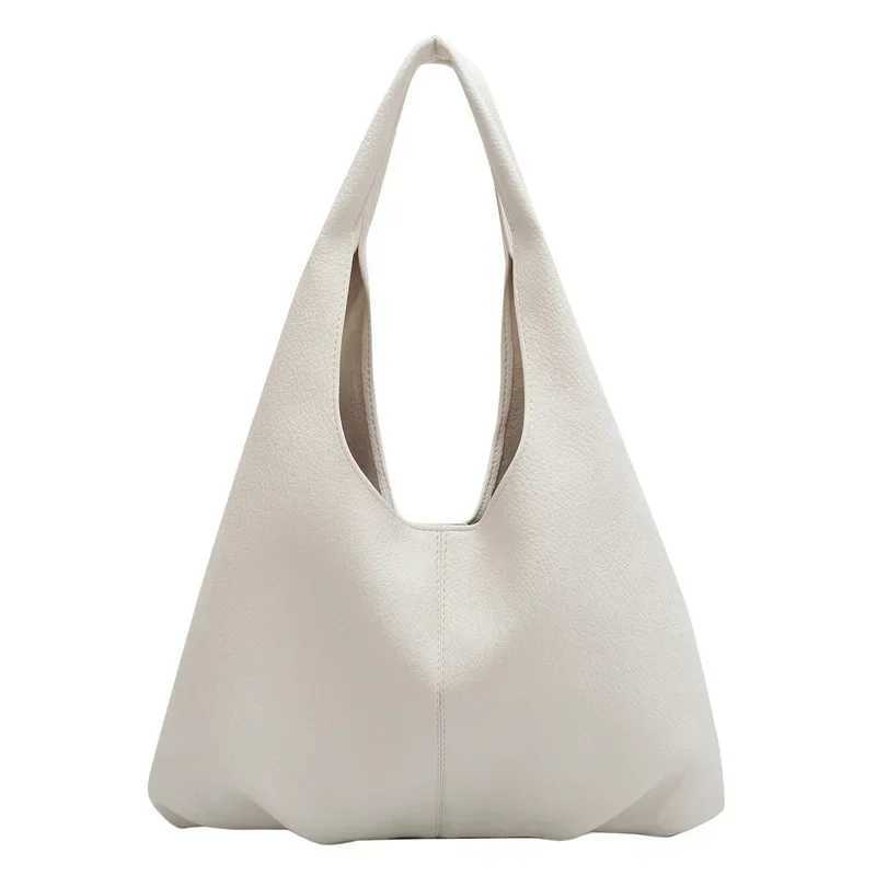 Large capacity womens handbag new fashion soft texture retro simple one shoulder student armpit handbag W250425