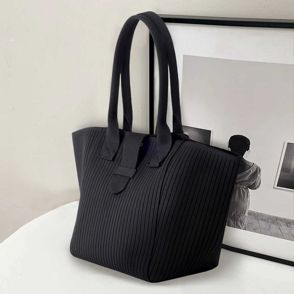 Tote Bag for Women Gray College Shoulder Bag Fashionable Green White-collar Commuting Bag Classic Black Handbag Women NewW250512