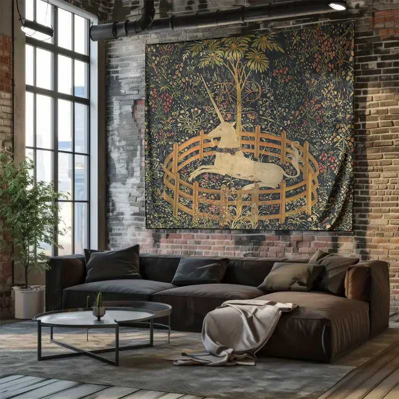 Fantasy Horse Tapestry Forest Deer Wall Hanging Woodland Nature Home Decor Aesthetic Room Art Vintage Gothic Wall ArtM251125