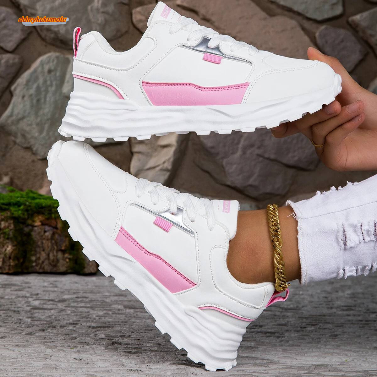 Sneakers Women Lace Up Flats Ladies Outdoor Running Walking Shoes Comfortable Breathable Female Footwear Big size zapatos mujer ddmykukumalu