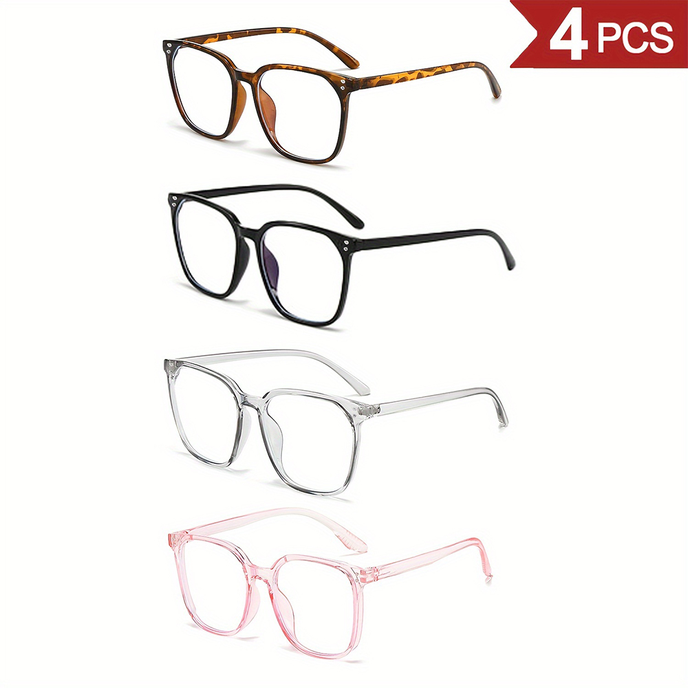 4 pairs of summer unisex minimalist style glasses, casual glasses for daily use, and fashionable accessories suitable for outdoor activities