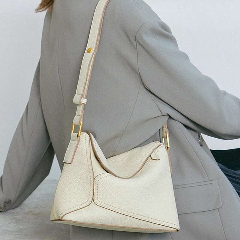 2025 New Genuine Leather Women's Shoulder Crossbody Geometric Armpit Bag