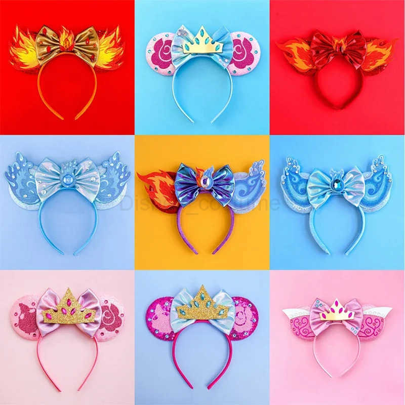 Disney Beauty and Beast Girl Headbands Beauty Hair Accessories Womens Charm Rose Ears Hair Childrens Crown Bow Headbands X250425