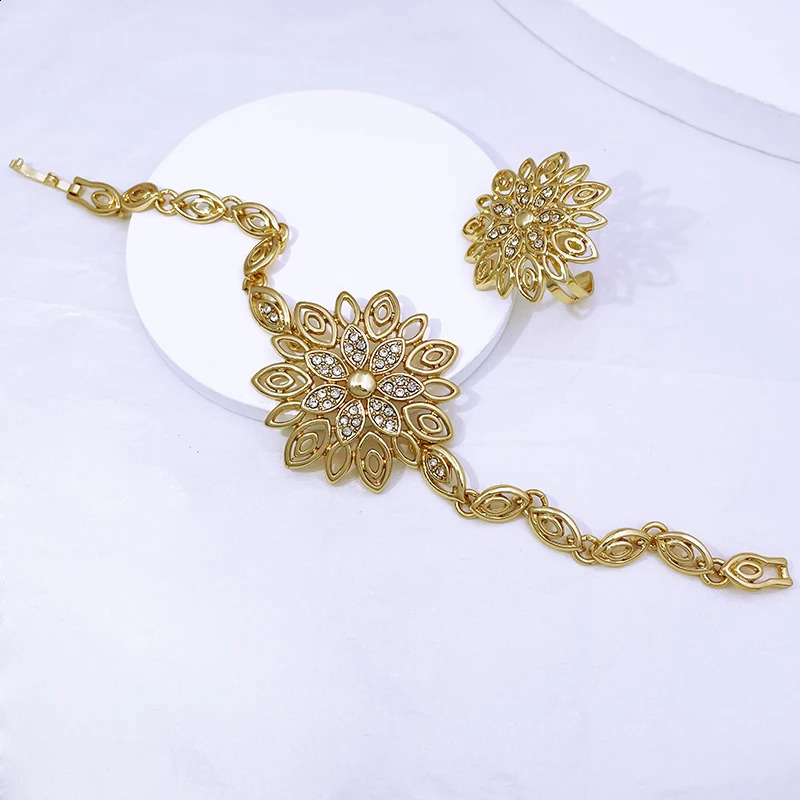 Jewelry Set For Women High Quality 18K Gold Plated Dubai Jewelry Necklace Earring Ring Bracelet Trending 250417
