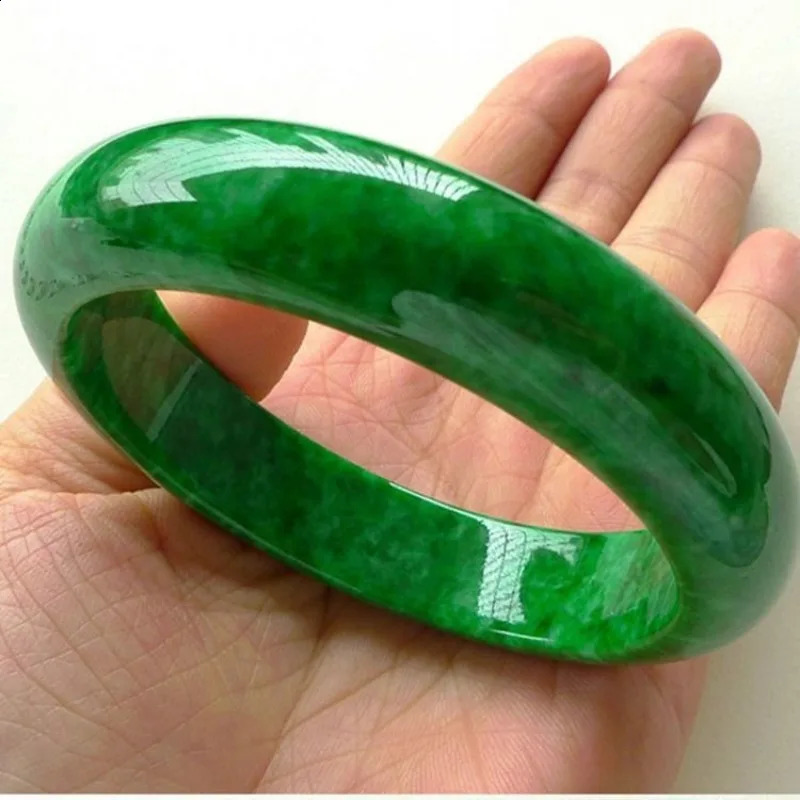 Jade bracelet Emerald dry blue jade bracelet ice glutinous seed full green jade stone bracelet womens model 250424