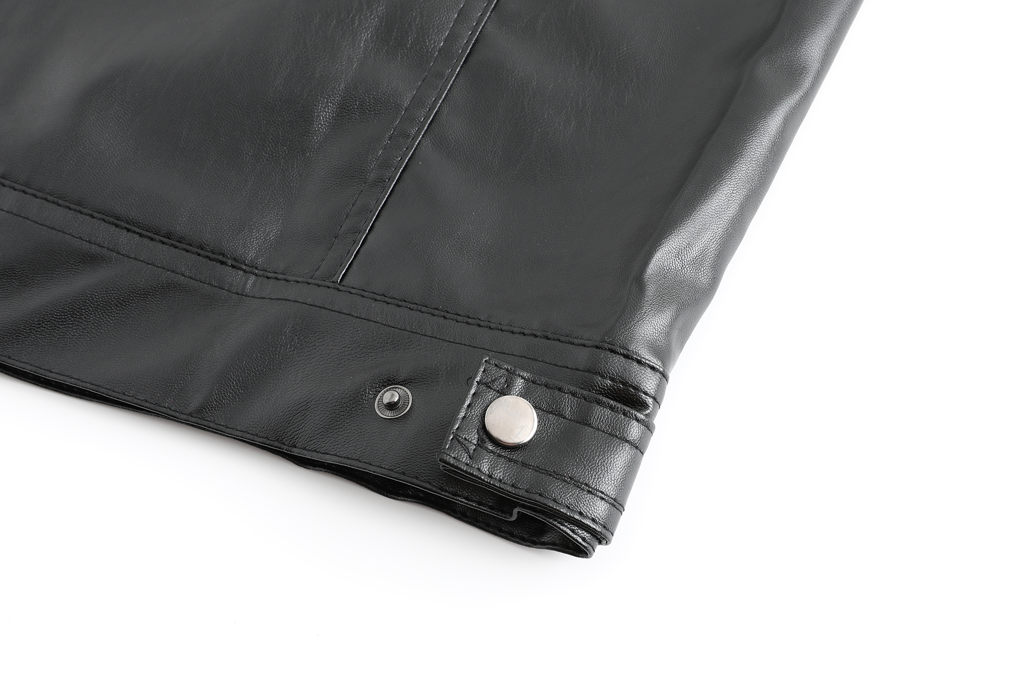 Men's Classic Motorcycle PU PU Leather Vest Casual Black Punk Vest Sleeveless Jacket