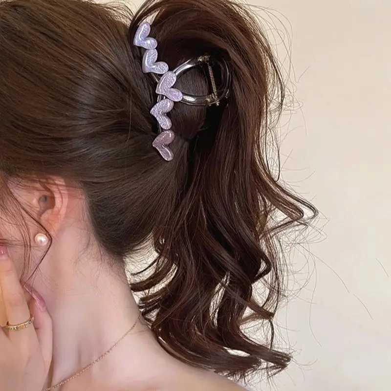 1 love grabbing clip suitable for womens new high-end and fresh Korean jelly color simple editing headband forest hair editingT250425