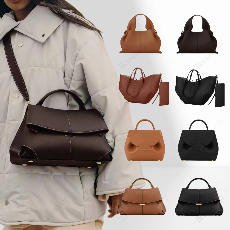 Polennely Designer Tote Bag Half Moon Bag Smooth Leather Shoulder Bag Black Tote Underarm Bag Fashion Women Cross Body Bag Mini Purse Textured Leather Hobo db