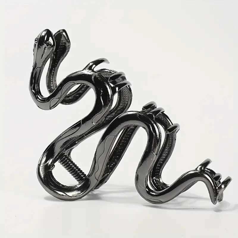 Gothic snake shaped metal hair clip shark clip high-quality feeling at the back of the head hair clip hair clipperT250425
