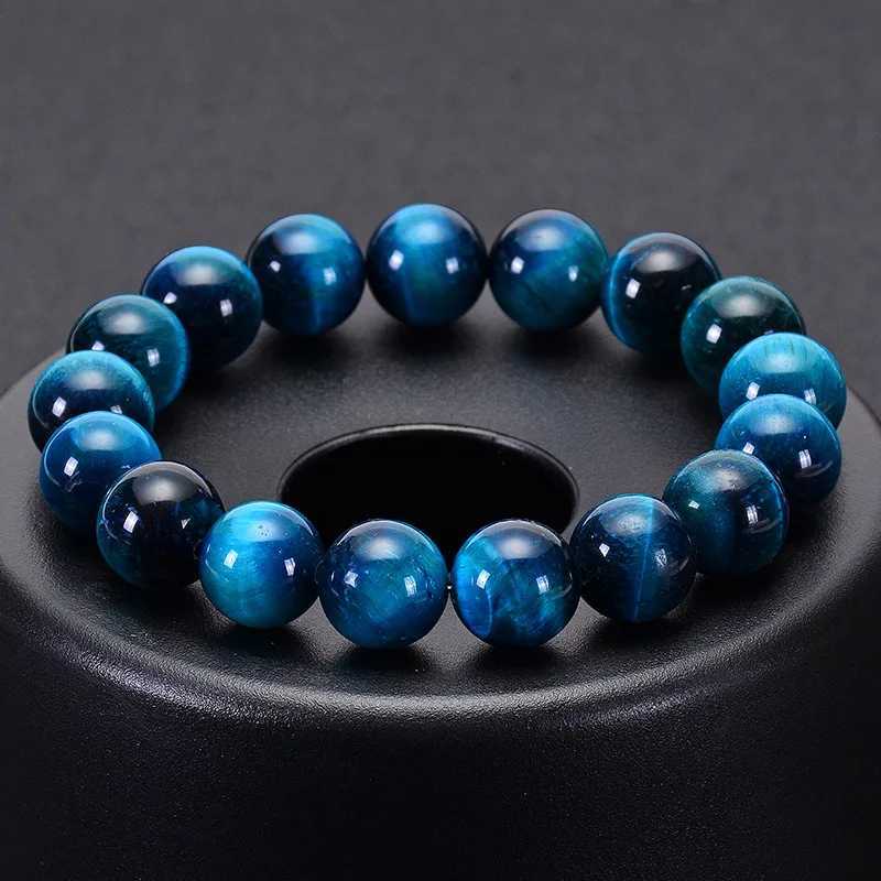1Pc 6/8/10mm Minimalist Blue Tiger Eye Stone Beaded Bracelet Natural Stone Round Beads Bracelet For Daily Decoration J251125