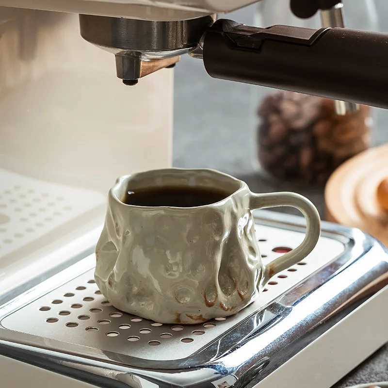 Ceramic Kiln Transformed Coffee Cup Rough Ceramic Retro Shaped Mug Home Coffee Shop Ceramic Cup Homestay Water Cup Y251125