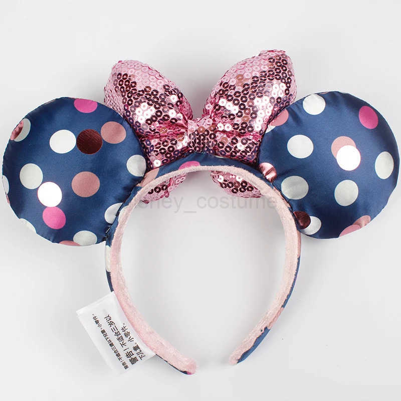 Disneymini Mouse Shining Bow Headband Purple Oranny Gold Flower Dot Ariel Ears COSTUME Halloween Headband Cosplay Plush Gift X250425