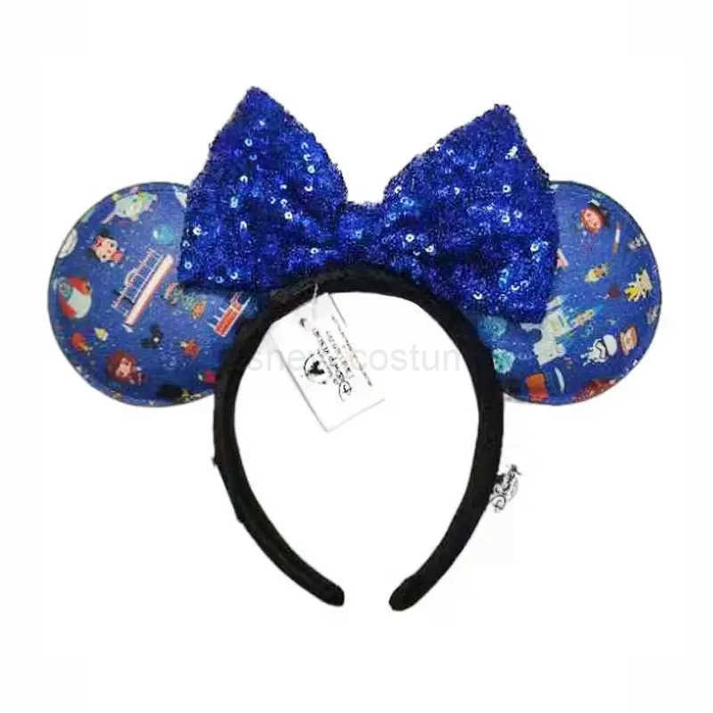 Disney 2025 New Disney Mickey Ear Headband Valentines Day Headband and Jack Pumpkin King Role Playing Hair Disney Letter Headband Gift X250425