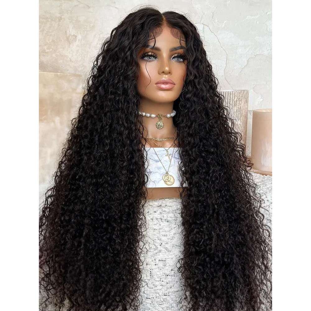 200 250 Density 30 40 Inch 13X6 HD Deep Wave Frontal Wig 13X4 Front Human Hair Glueless 5X5 Lace Closure Curly Wigs