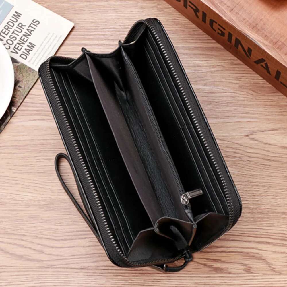 Zipper Open Long Wallet Alligator Pattern Men's Safe Clutch Waist Business Male Money Purse Card Bag Holder