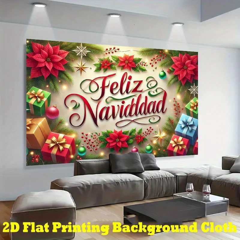 VIKAMA Christmas Tapestry Home Living Room Backdrop Wall Hanging Christmas Party Cross-Cultural Holiday Decor Room AccentM251125