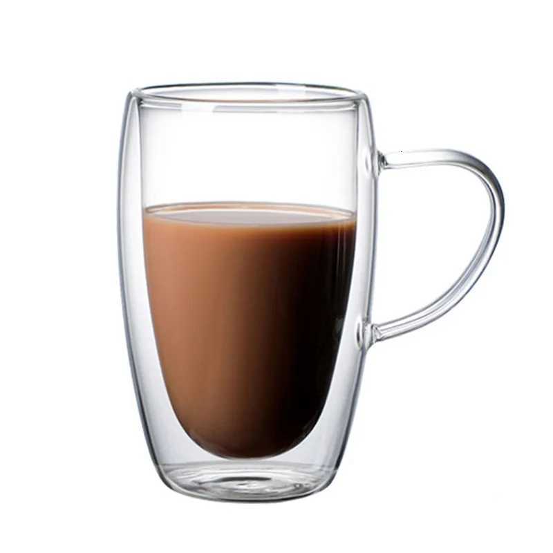 150/250/350/450ml Double Wall Coffee Mugs High Borosilicate Glass Heat Resistant Milk Juice Water Cup Espresso Shot Glasses Y251125