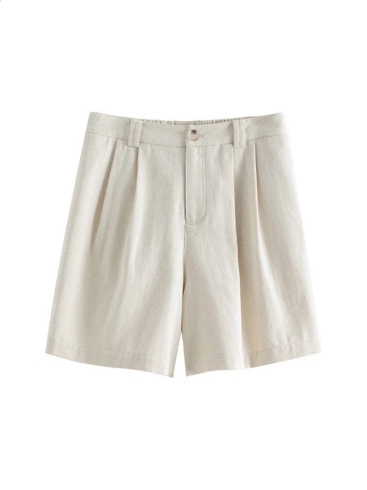 DUSHU Summer Versatile Casual Cleanfit Womens Shorts High Waist Summer Elastic Female Office Shorts 24DS82555 250418