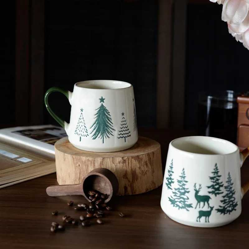 Ceramic Christmas Tree Mug Household/Office Coffee/Milk/Pine Tree/Breakfast/Water Cup Y251125