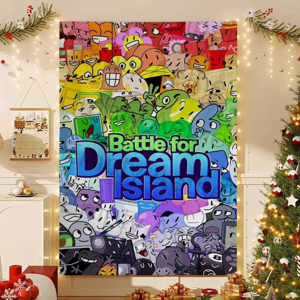 Bfdi B-Battle For Dream Island Tapestry Hanging Dormitory Room Bedspread Blanket Childrens Room Party Home Decoration GiftM251125